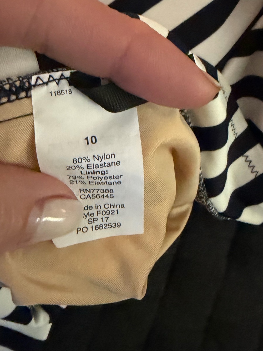 J Crew One-Shoulder One-Piece Swimsuit Navy & White Striped size 10 #E96 - Picture 4 of 7